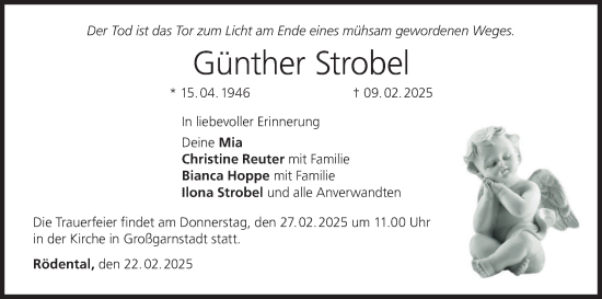 Anzeige von Günther Strobel von MGO