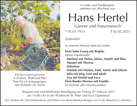 Anzeige von Hans Hertel von MGO