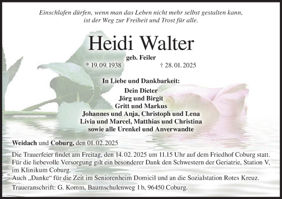 Anzeige von Heidi Walter von MGO