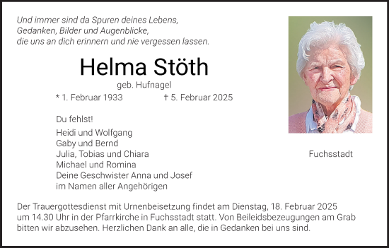 Anzeige von Helma Stöth von MGO