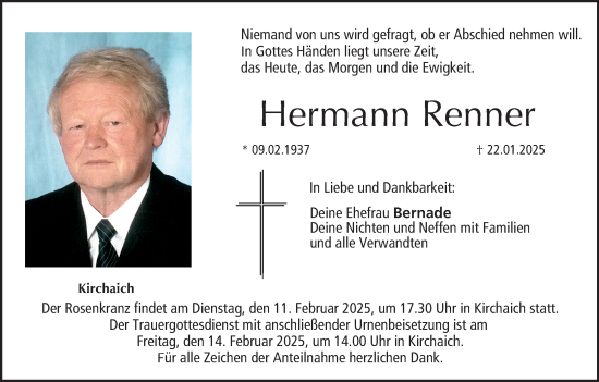 Anzeige von Hermann Renner von MGO