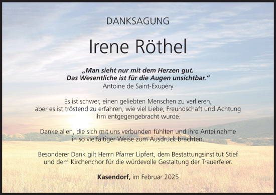 Anzeige von Irene Röthel von MGO