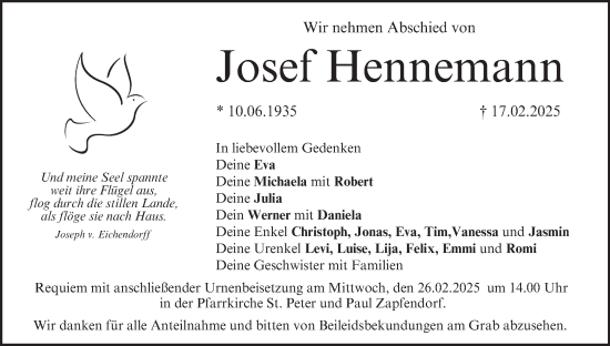 Anzeige von Josef Hennemann von MGO