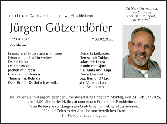 Anzeige von Jürgen Götzendörfer von MGO