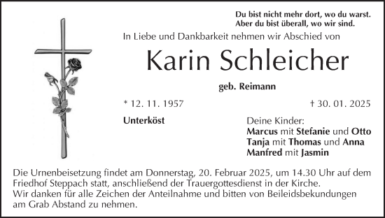 Anzeige von Karin Schleicher von MGO