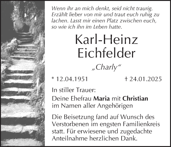 Anzeige von Karl-Heinz Eichfelder von MGO