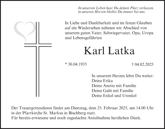 Anzeige von Karl Latka von MGO