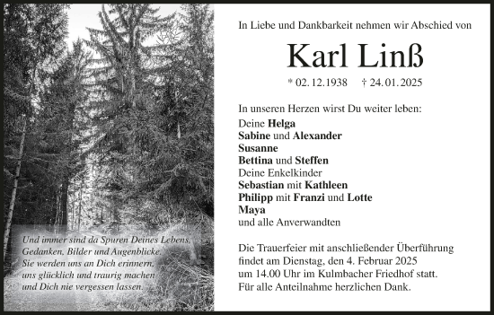 Anzeige von Karl Linß von MGO