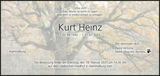 Anzeige von Kurt Heinz von MGO