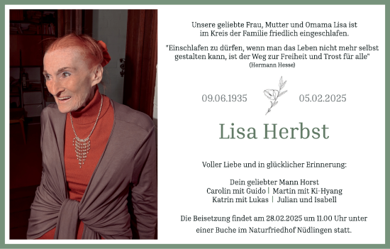 Anzeige von Lisa Herbst von MGO