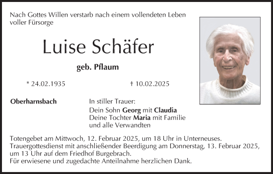 Anzeige von Luise SchÃ¤fer von MGO