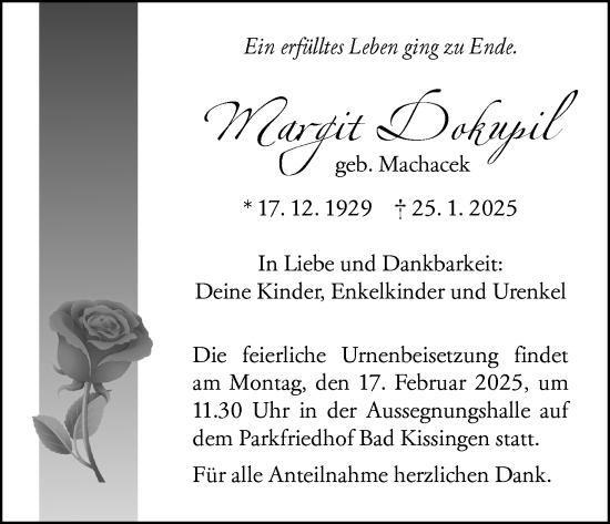 Anzeige von Margit Dokupil von MGO