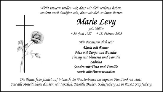 Anzeige von Marie Levy von MGO