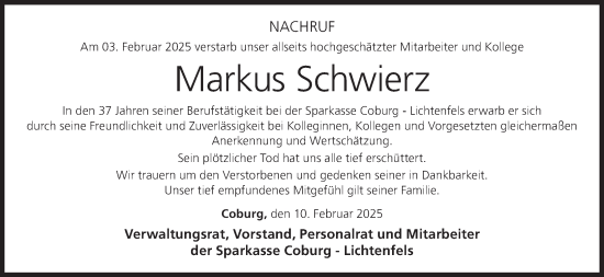 Anzeige von Markus Schwierz von MGO