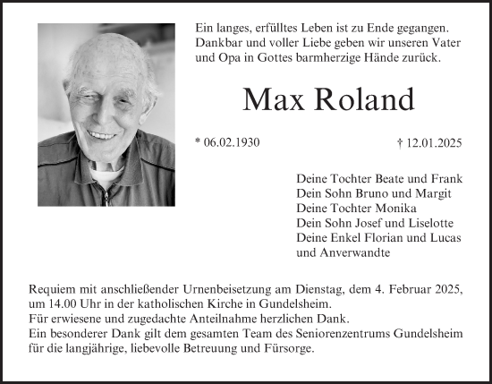 Anzeige von Max Roland von MGO