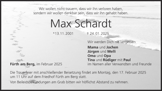 Anzeige von Max Schardt von MGO