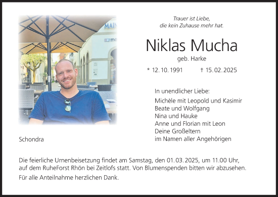 Anzeige von Niklas Mucha von MGO