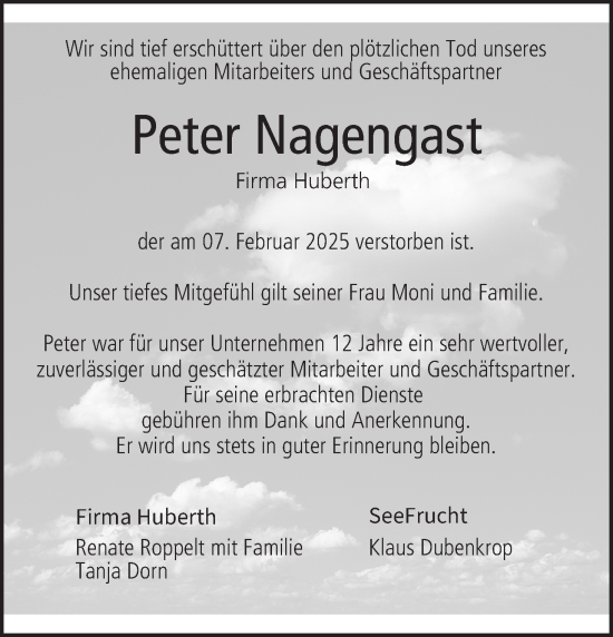 Anzeige von Peter Nagengast von MGO