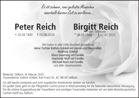 Anzeige von Peter Reich von MGO