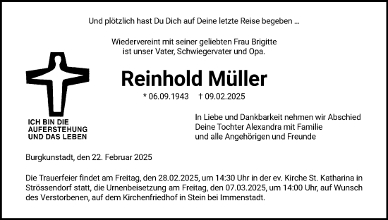 Anzeige von Reinhold Müller von MGO