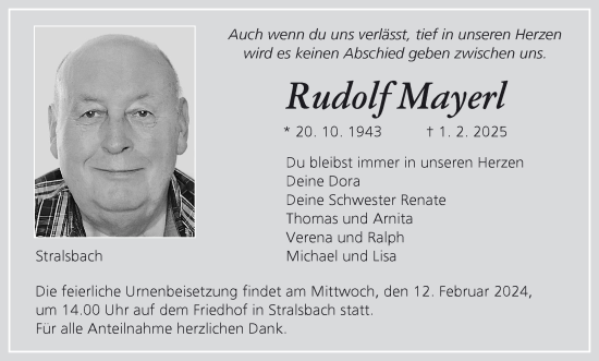 Anzeige von Rudolf Mayerl von MGO