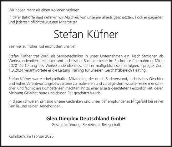 Anzeige von Stefan Küfner von MGO