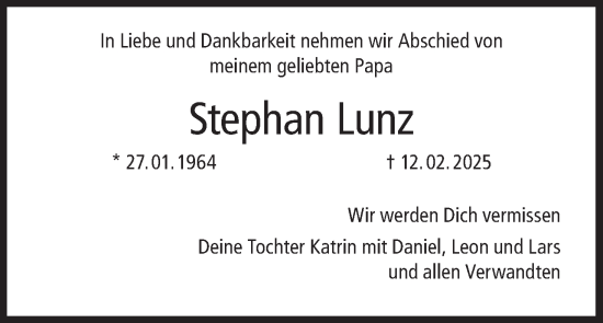 Anzeige von Stephan Lunz von MGO