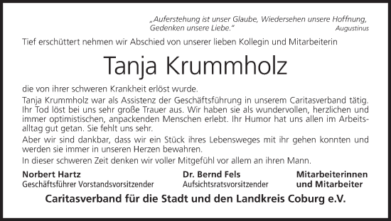 Anzeige von Tanja Krummholz von MGO