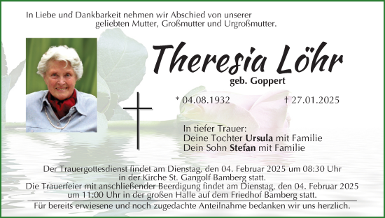 Anzeige von Theresia Löhr von MGO