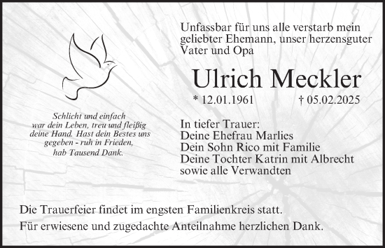 Anzeige von Ulrich Meckler von MGO