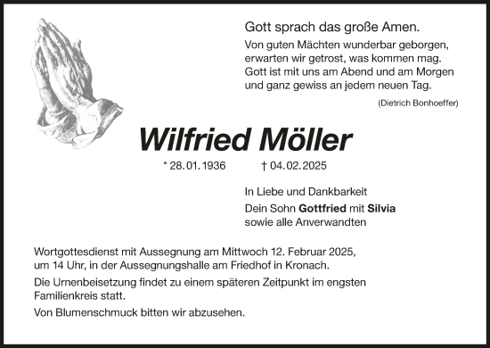 Anzeige von Wilfried Möller von MGO