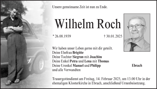 Anzeige von Wilhelm Roch von MGO