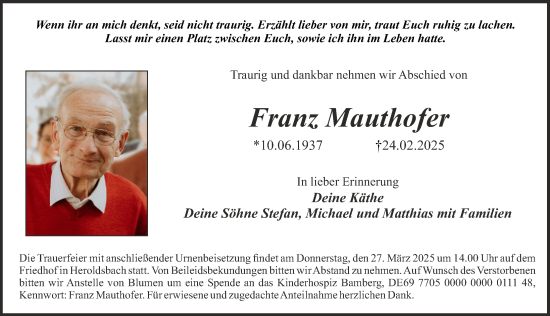 Anzeige von Franz Mauthofer von MGO