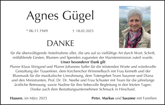 Anzeige von Agnes Gügel von MGO