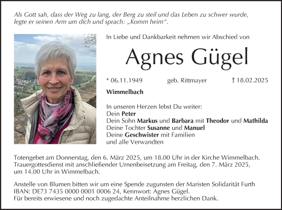 Anzeige von Agnes Gügel von MGO