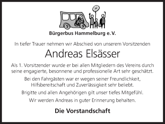 Anzeige von Andreas ElsÃ¤sser von MGO