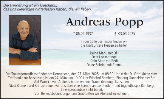 Anzeige von Andreas Popp von MGO