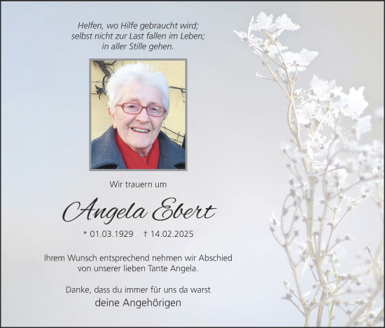 Anzeige von Angela Ebert von MGO