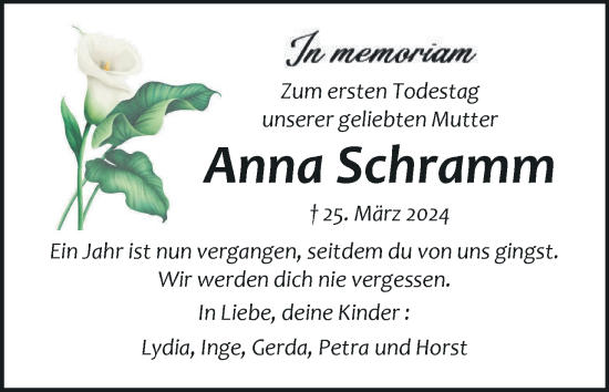 Anzeige von Anna Schramm von MGO