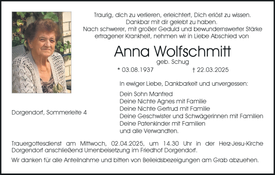 Anzeige von Anna Wolfschmitt von MGO