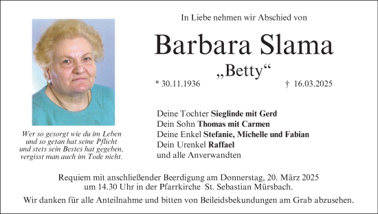Anzeige von Barbara Slama von MGO