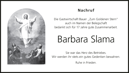 Anzeige von Barbara Slama von MGO