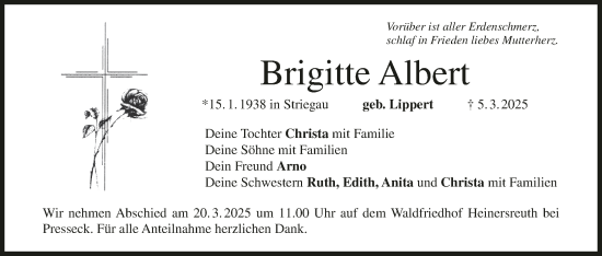 Anzeige von Brigitte Albert von MGO