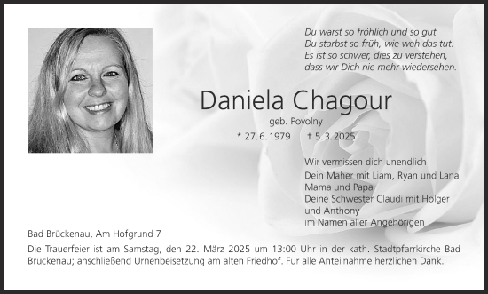 Anzeige von Daniela Chagour von MGO