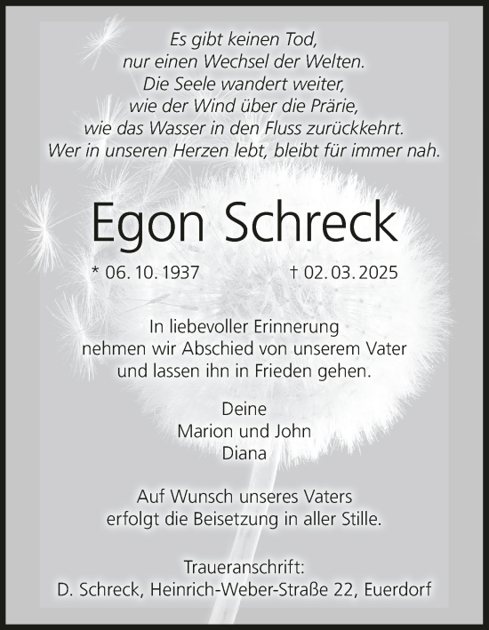Anzeige von Egon Schreck von MGO
