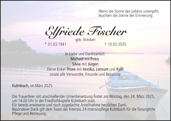 Anzeige von Elfriede Fischer von MGO