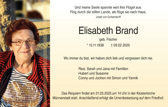Anzeige von Elisabeth Brand von MGO