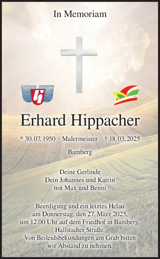 Anzeige von Erhard Hippacher von MGO