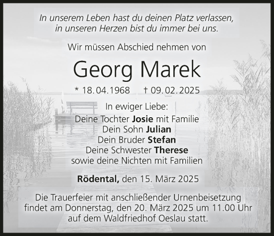 Anzeige von Georg Marek von MGO