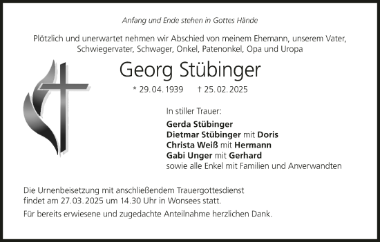 Anzeige von Georg Stübinger von MGO